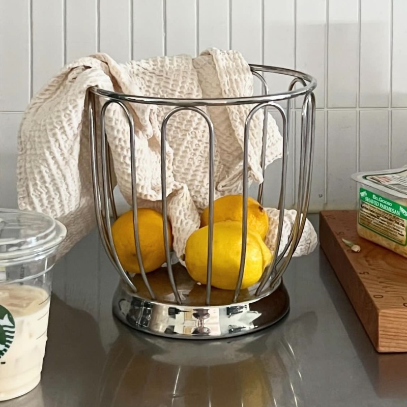 Food Storage Restaurant - Corbeille à fruits minimaliste en acier