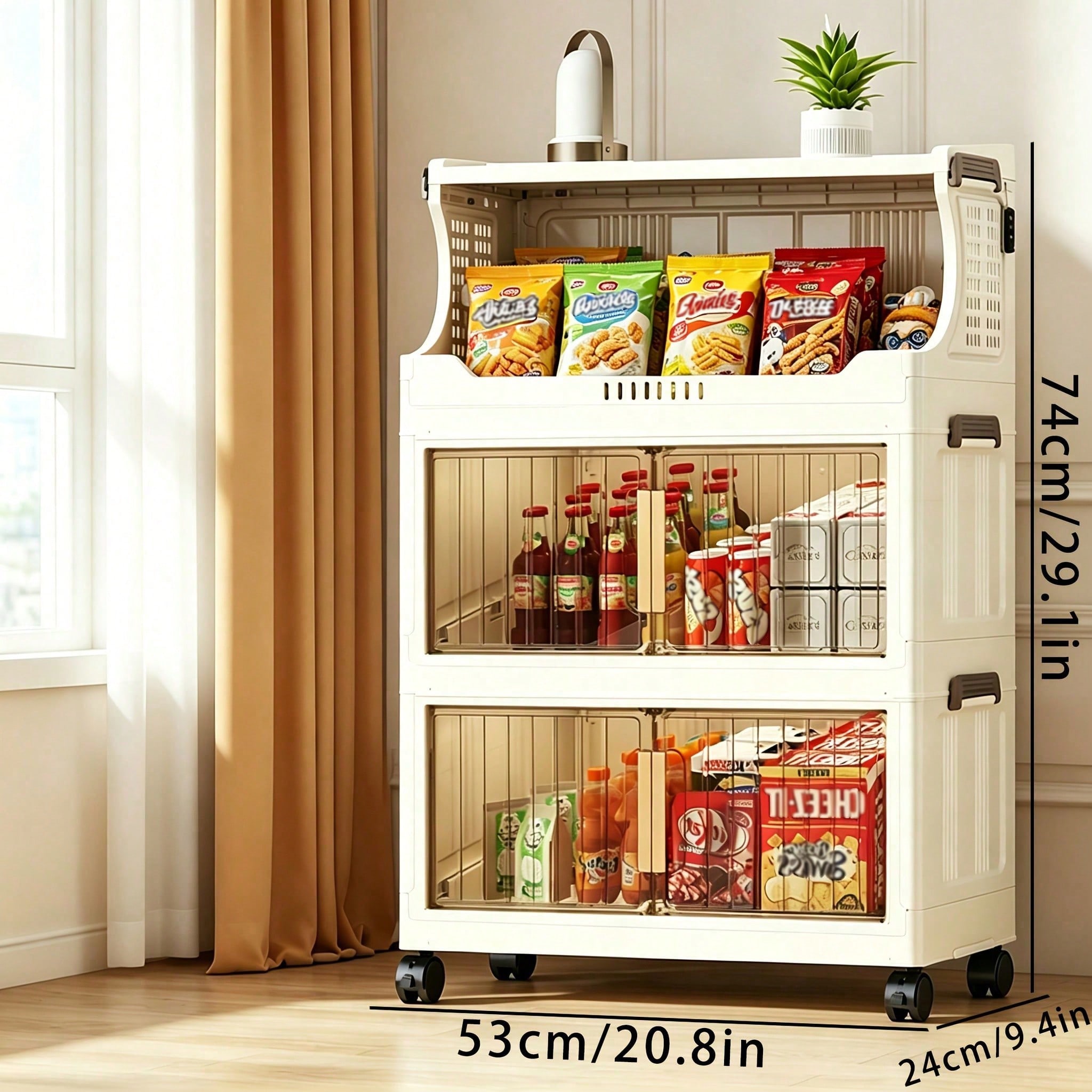 Stackable Pantry Bin - Bac de rangement pliable de 20,8