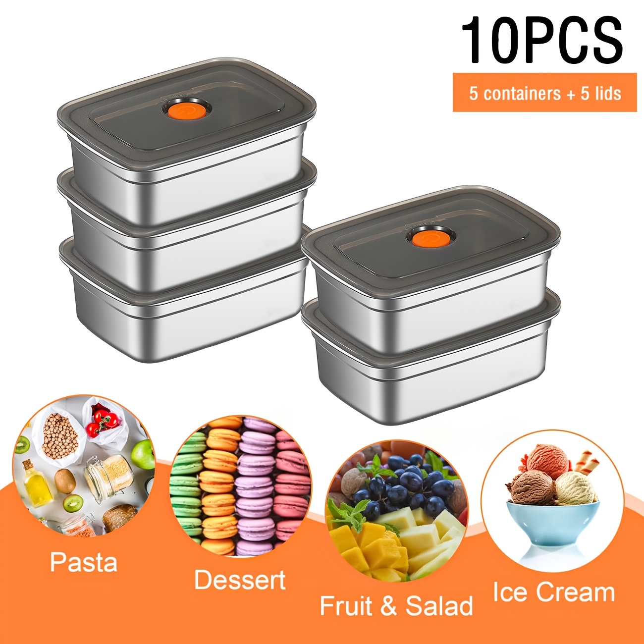Food Storage Restaurant - Ensemble de 10 récipients de conservation