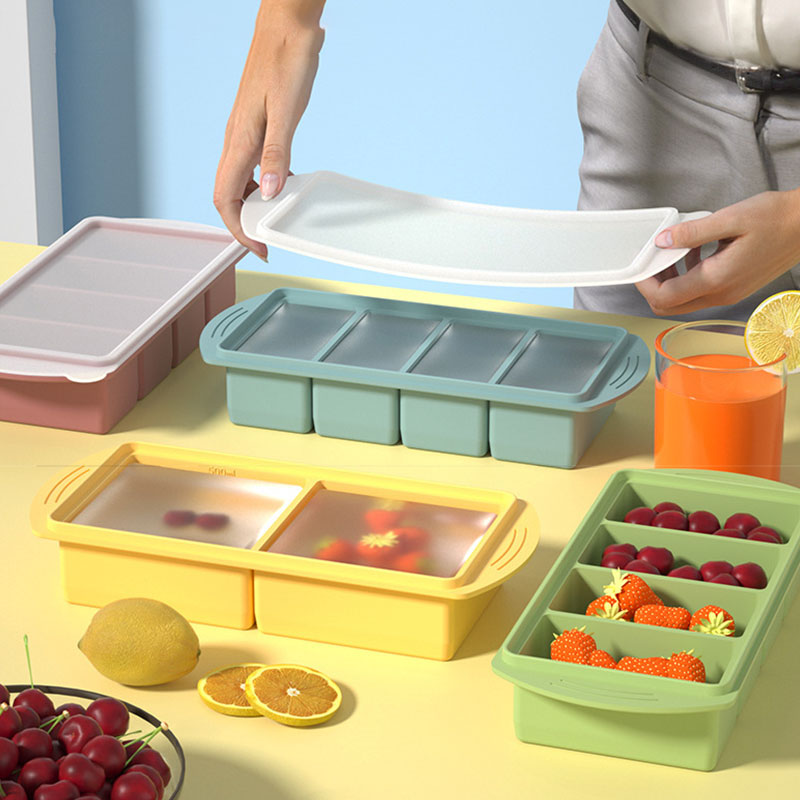 Xl Food Storage Containers With Lids - Bac de congélation en silicone avec