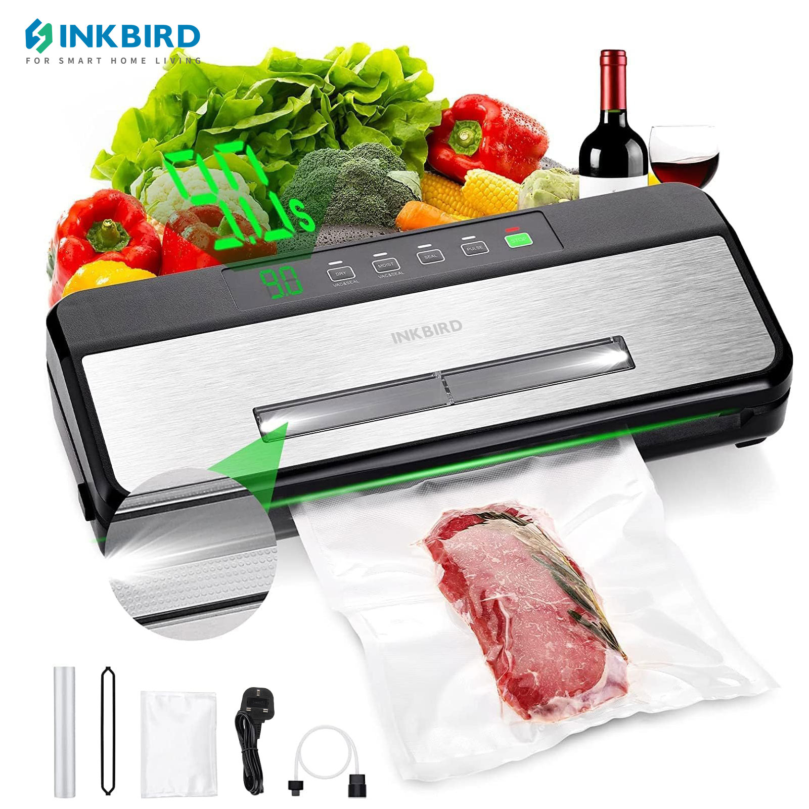 Food Storage Vacuum Sealer Machine - INKBIRD-Scelleuse sous vide avec kit de