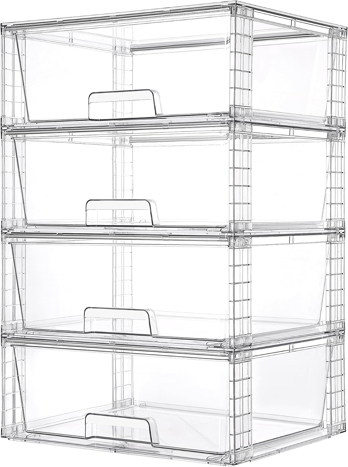 Stackable Pantry Bin - Lot de 4 grands tiroirs de