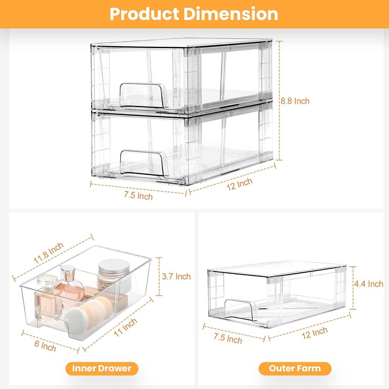 Lot de 2 tiroirs de rangement  - Stackable Pantry Bin avis et prix