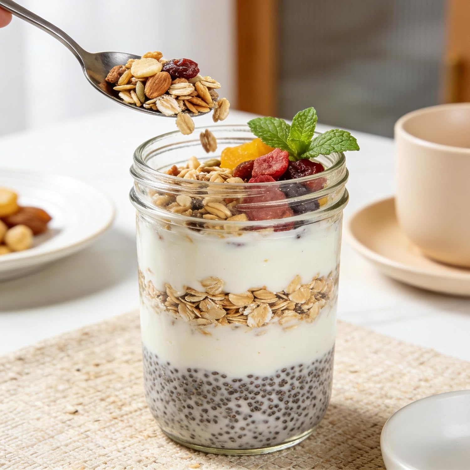 6 bocaux en verre à large ouve - Food Storage Yogurt avis et prix
