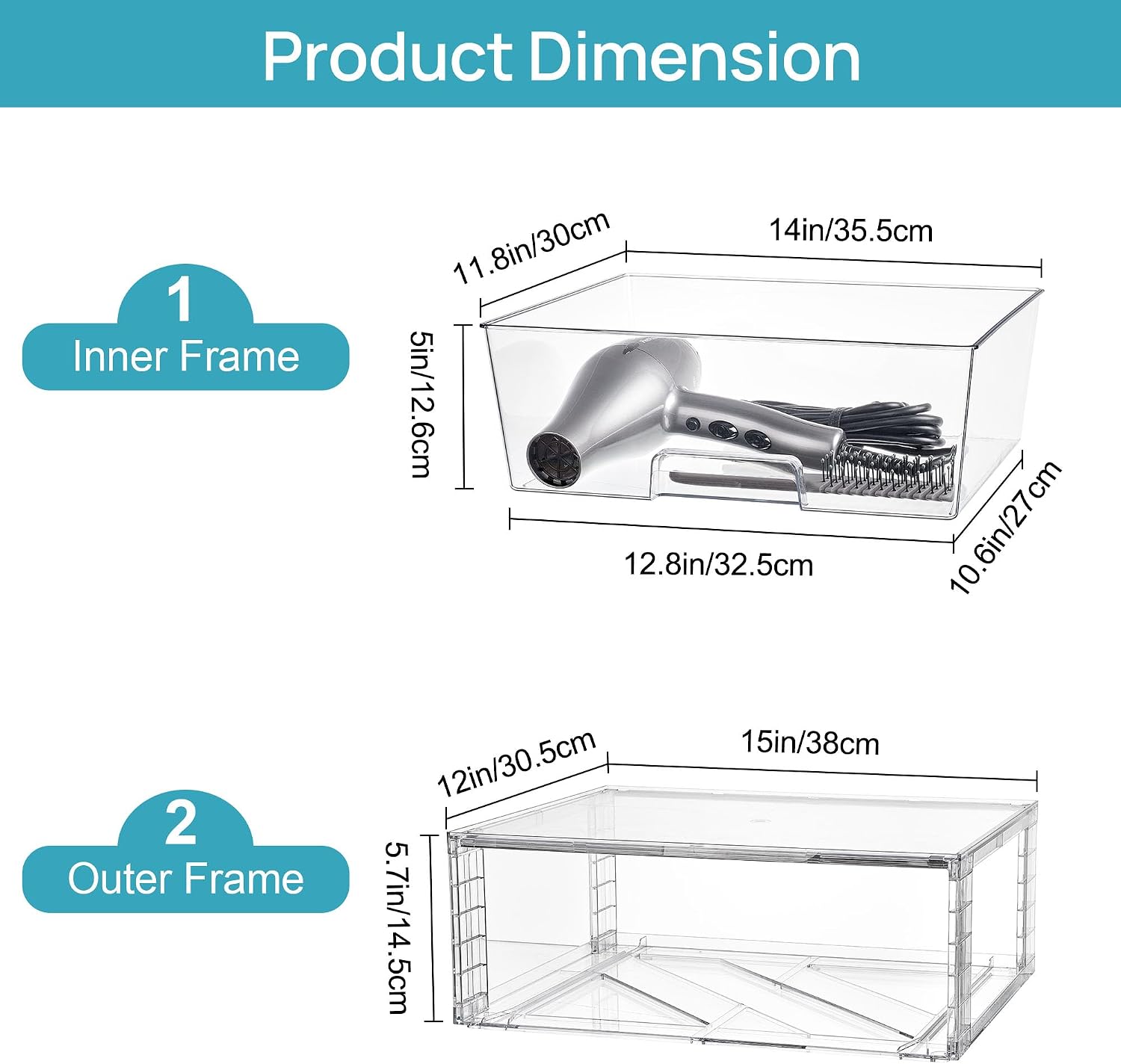 Lot de 4 grands tiroirs de ran - Stackable Pantry Bin avis et prix